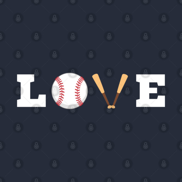 Love Baseball with Bat and Ball For Valentine's Day by Creatifly Graphic Tees