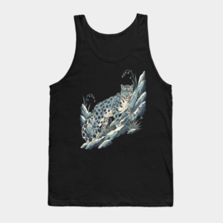 Snow Leopard Among Alpine Flowers Tank Top