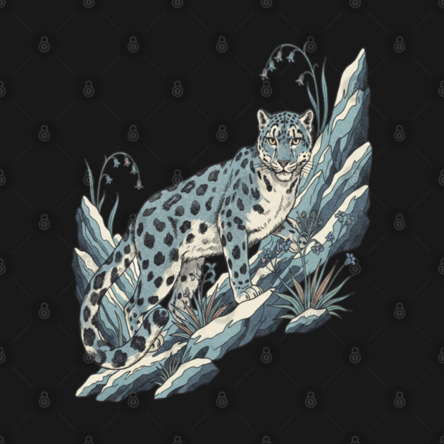 Snow Leopard Among Alpine Flowers by BirdsnStuff