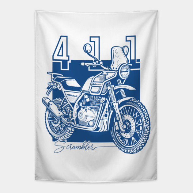 royal enfield himalayan 411 scrambler Tapestry by monsalveautos
