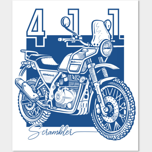 royal enfield himalayan 411 scrambler Wall Art by monsalveautos