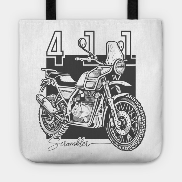 royal enfield himalayan 411, motorcycle Tote by monsalveautos
