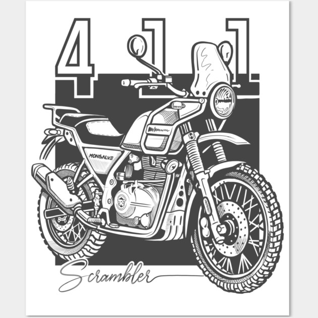 royal enfield himalayan 411, motorcycle Wall Art by monsalveautos