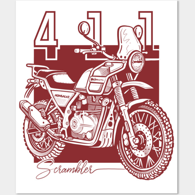 royal enfield himalayan, motorcycle art Wall Art by monsalveautos
