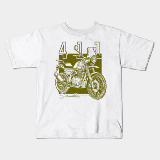 royal enfield himalayan, vintage motorcycle Kids T-Shirt