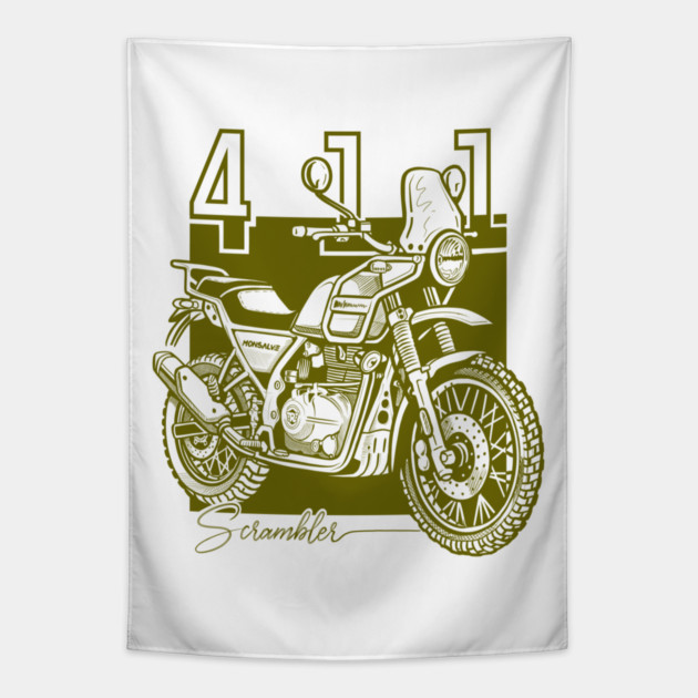 royal enfield himalayan, vintage motorcycle Tapestry by monsalveautos