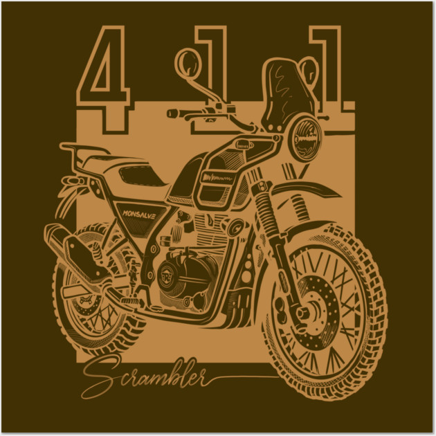 royal enfield himalayan, cafe racer Wall Art by monsalveautos