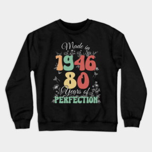 Vintage Made In 1946 80 Years Old Birthday Women Crewneck Sweatshirt