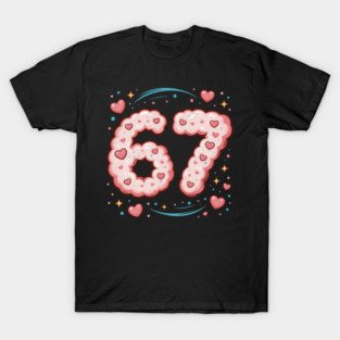 Kitschy Cute 67 Kawaii Clouds Valentine's Day T-Shirt