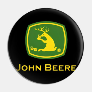 JOHN BEERE Parody Logo - Deer Drinking Beer Pin
