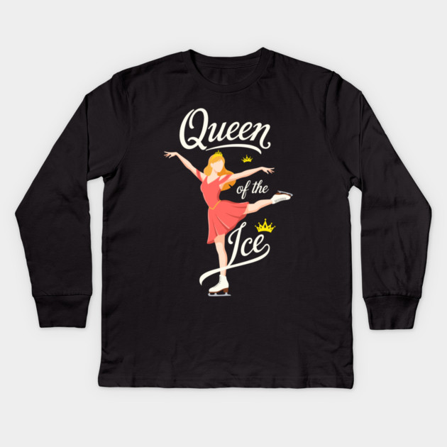 Queen of the Ice Skating Kids Long Sleeve T-Shirt by enrynz