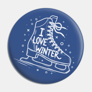 I Love Winter: Ice Skating Pin