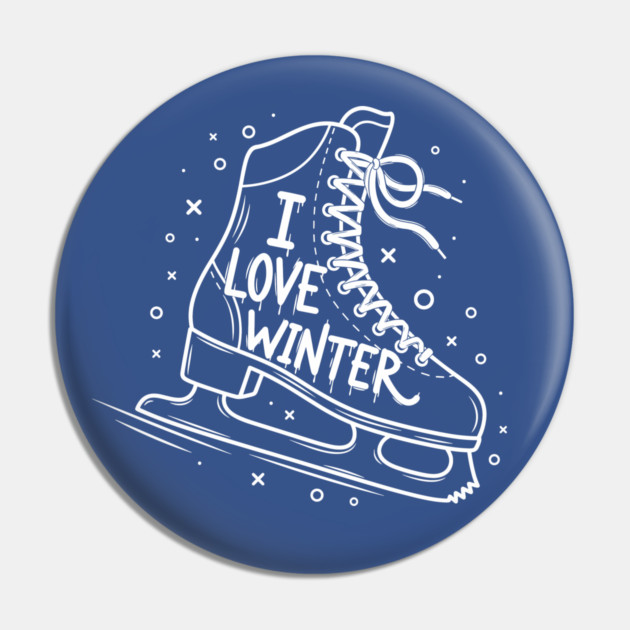 I Love Winter: Ice Skating Pin by enrynz