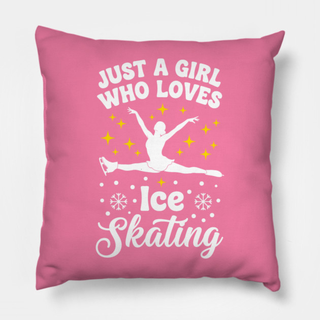 Just a Girl Who Loves Ice Skating Pillow by enrynz