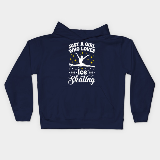 Just a Girl Who Loves Ice Skating Kids Hoodie by enrynz