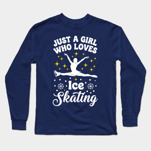 Just a Girl Who Loves Ice Skating Long Sleeve T-Shirt by enrynz