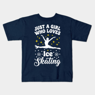 Just a Girl Who Loves Ice Skating Kids T-Shirt