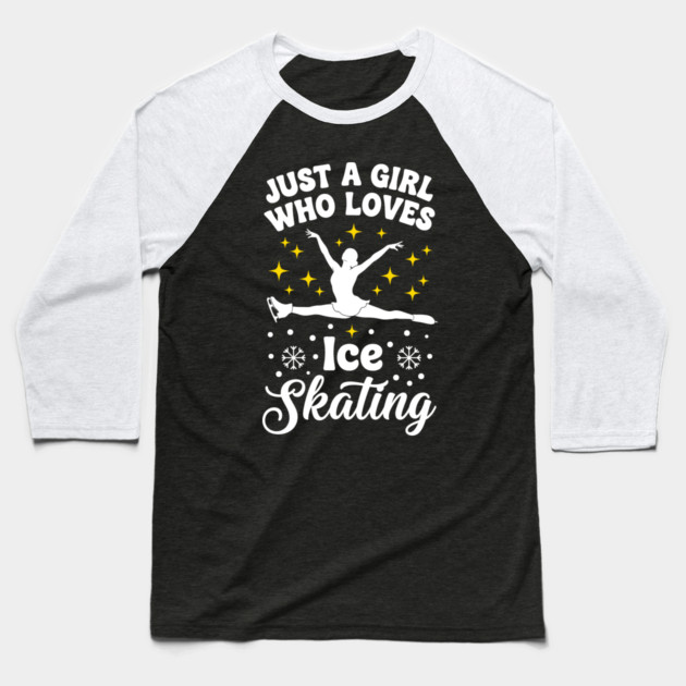 Just a Girl Who Loves Ice Skating Baseball T-Shirt by enrynz