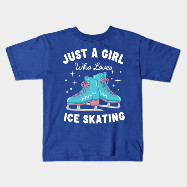 Just a Girl Who Loves Ice Skating Kids T-Shirt by enrynz