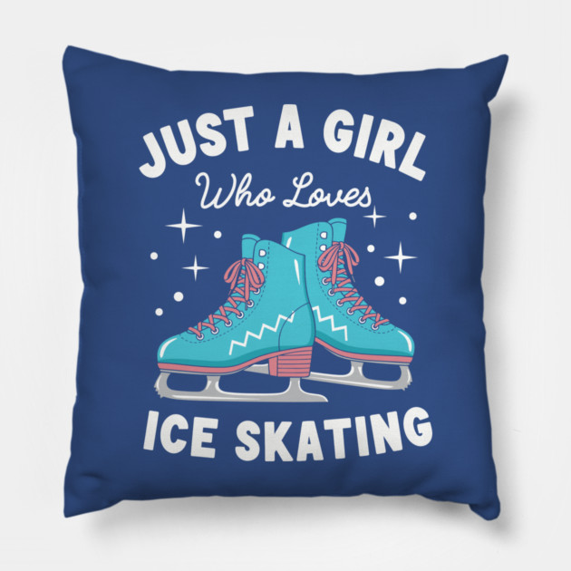 Just a Girl Who Loves Ice Skating Pillow by enrynz