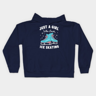 Just a Girl Who Loves Ice Skating Kids Hoodie