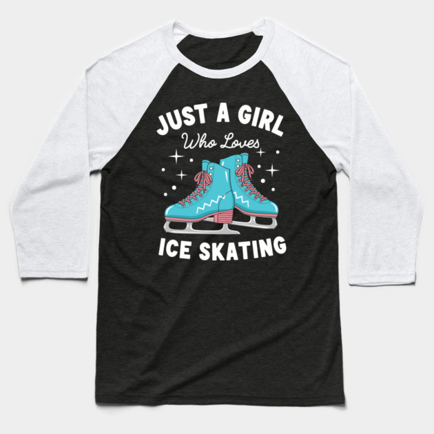 Just a Girl Who Loves Ice Skating Baseball T-Shirt by enrynz