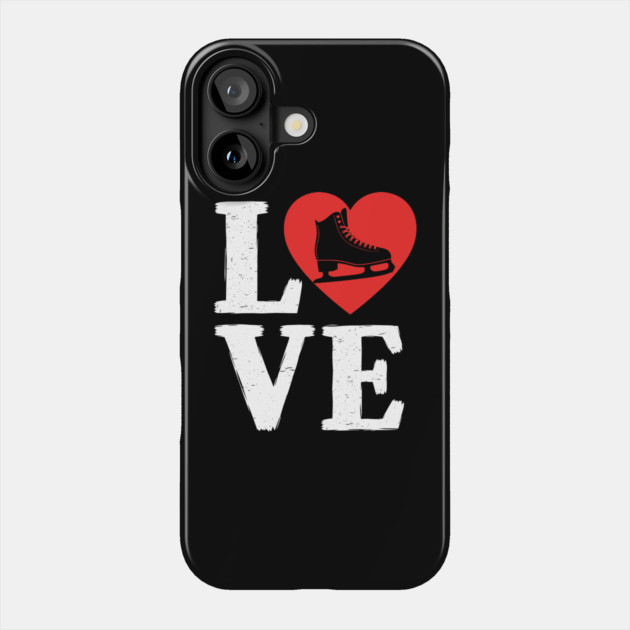 Love Ice Skating Heart Phone Case by enrynz