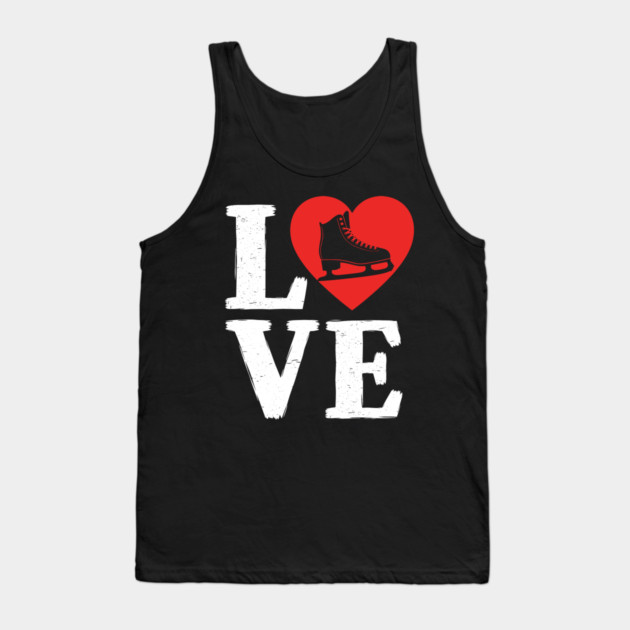 Love Ice Skating Heart Tank Top by enrynz