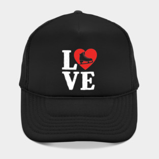 Love Ice Skating Heart Hat