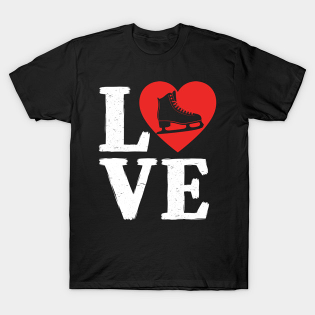 Love Ice Skating Heart T-Shirt by enrynz