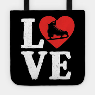 Love Ice Skating Heart Tote
