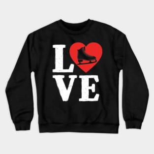 Love Ice Skating Heart Crewneck Sweatshirt