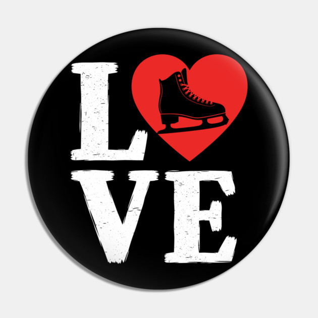 Love Ice Skating Heart Pin by enrynz