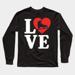 Love Ice Skating Heart Long Sleeve T-Shirt
