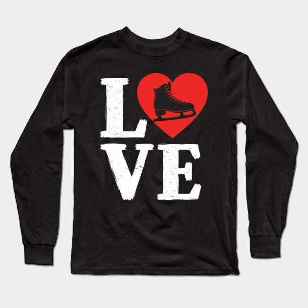 Love Ice Skating Heart Long Sleeve T-Shirt by enrynz