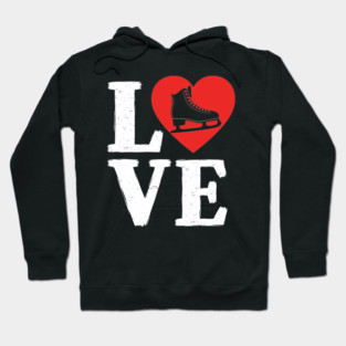 Love Ice Skating Heart Hoodie