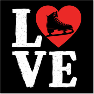 Love Ice Skating Heart Posters and Art