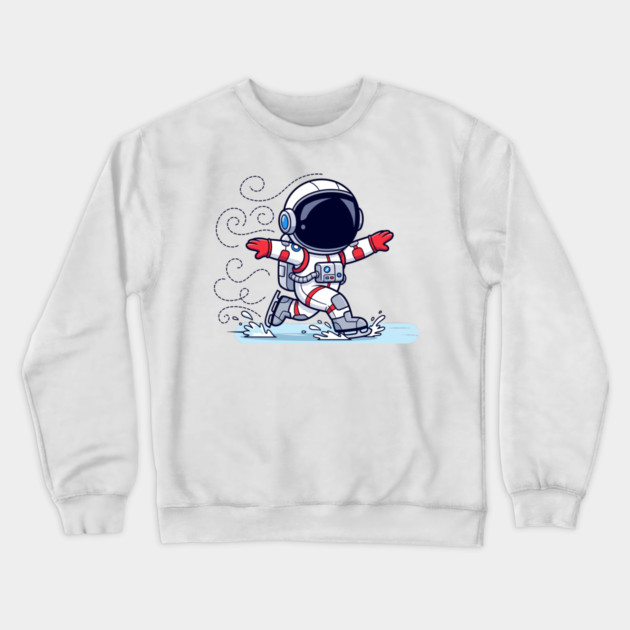 Cute Astronaut Ice Skating Crewneck Sweatshirt by enrynz