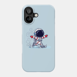 Cute Astronaut Ice Skating Phone Case