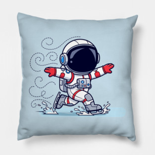 Cute Astronaut Ice Skating Pillow