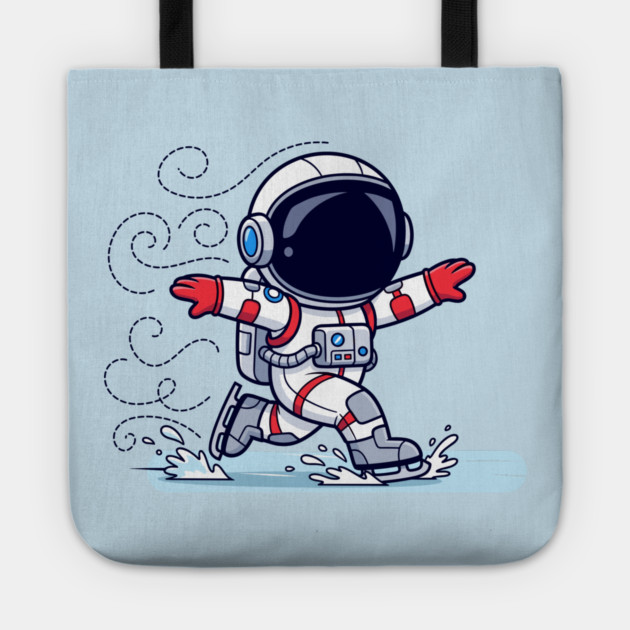 Cute Astronaut Ice Skating Tote by enrynz