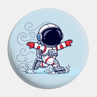 Cute Astronaut Ice Skating Pin
