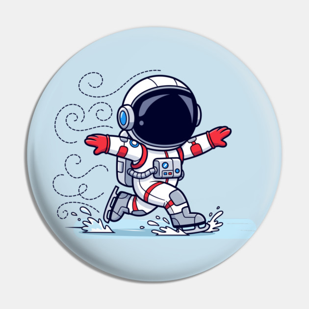 Cute Astronaut Ice Skating Pin by enrynz