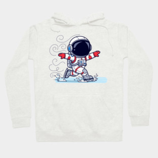 Cute Astronaut Ice Skating Hoodie