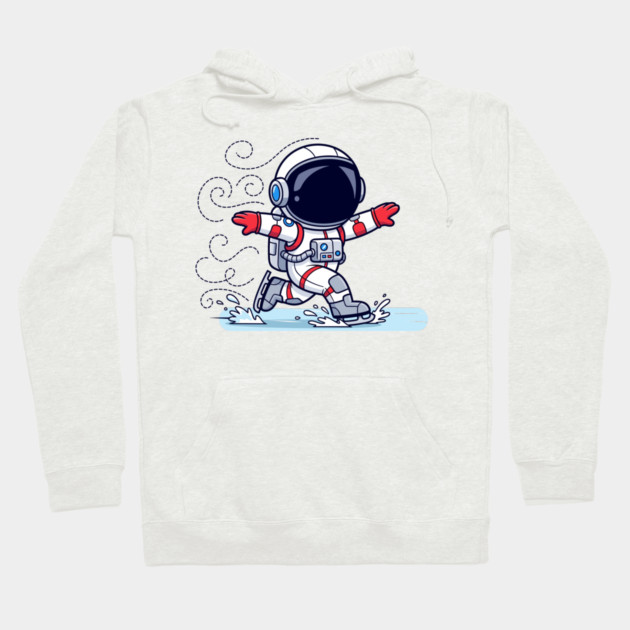 Cute Astronaut Ice Skating Hoodie by enrynz