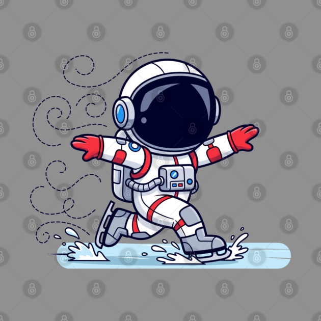 Cute Astronaut Ice Skating by enrynz