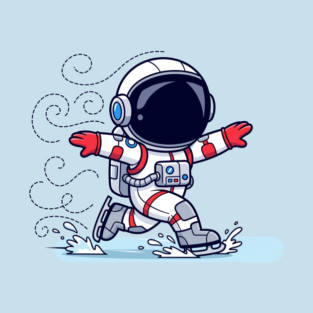 Cute Astronaut Ice Skating T-Shirt