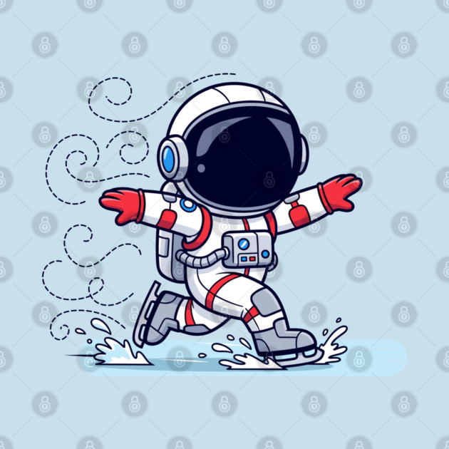 Cute Astronaut Ice Skating by enrynz