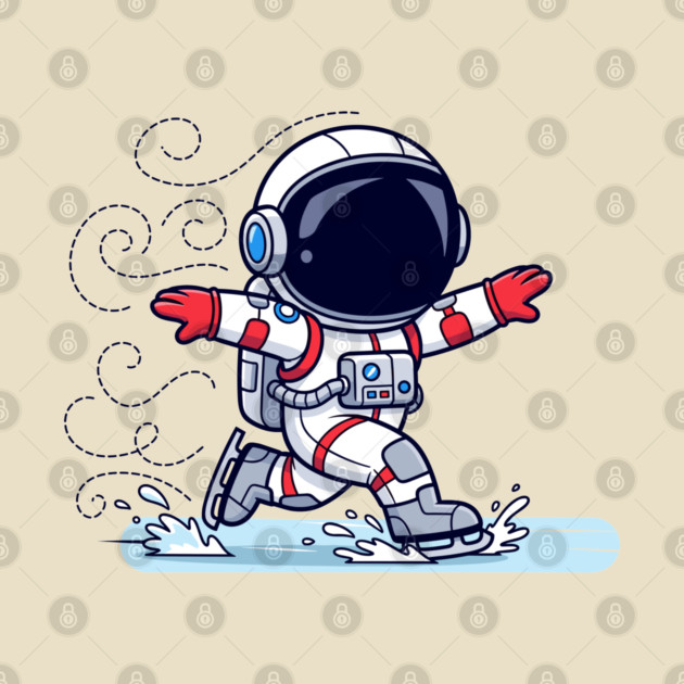 Cute Astronaut Ice Skating by enrynz