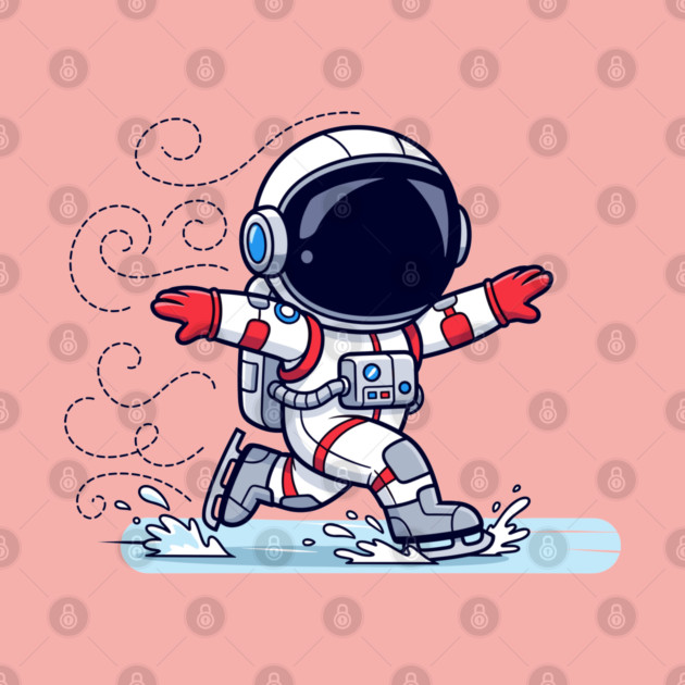 Cute Astronaut Ice Skating by enrynz